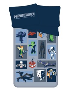 Jerry Fabrics Povlečení z mikrovlákna 140x200 + 70x90 cm - Minecraft "Emblematic"