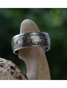 CoinRingsCZ STŘÍBRNÝ PRSTEN "CÍSAŘ"- zakázková výroba, unikátní elegantní prsten na míru, stříbrný prsten z indické Rupie, snubní i zásnubní prsten pro ženy a muže, úprava velikosti prstenu
