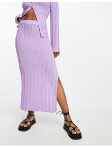 Bailey Rose rib knit midi skirt in lilac co-ord-Purple