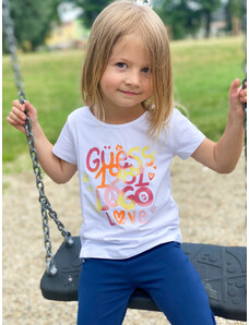Outlet GUESS Dívčí tričko s krátkým rukávem GUESS, bílé LOVE