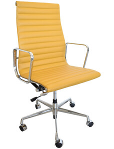 Office 360 Hořčicově žlutá kožená kancelářská židle 119