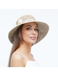 KRUMLOVANKA Letní dámský klobouk z mořské trávy se sisalovou mašlí Me-022
