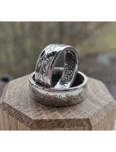 CoinRingsCZ STŘÍBRNÝ PRSTEN "TIÁRA" - zakázková výroba, unikátní elegantní prsten na míru, stříbrný prsten z Egyptského Qirshe,, snubní i zásnubní prsten pro ženy, midi ring, úprava velikosti prstenu.