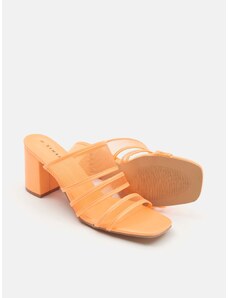 Sinsay - Pantofle na podpatku - oranžová