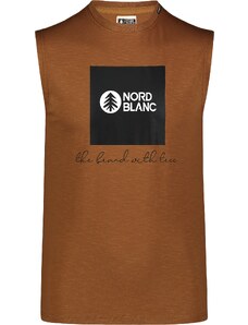 Nordblanc Hnědé pánské bavlněné tílko SQUAD