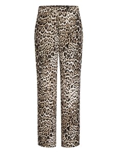 Hnědé kalhoty Cambio April s leopardím vzorem
