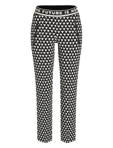Černo-bílé extravagantní kalhoty Cambio Ranee s geometrickým vzorem