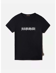 Dětské bavlněné tričko Napapijri černá barva