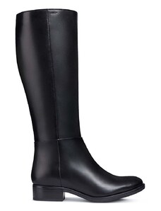 Kožené boty Geox D FELICITY D černá barva, na plochém podpatku, D84G1D 00043 C9999