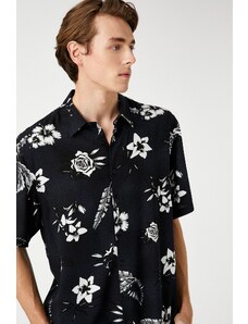 Koton Summer Shirt Floral Short Sleeve Classic Collar