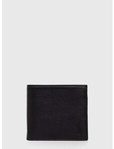 Kožená peněženka Polo Ralph Lauren černá barva, 405914235