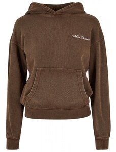 URBAN CLASSICS Ladies Small Embroidery Terry Hoody - brown