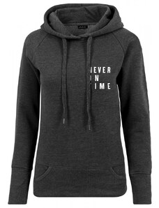 MISTER TEE Ladies Never On Time Hoody - charcoal