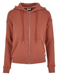 URBAN CLASSICS Ladies Organic Terry Zip Hoody - terracotta