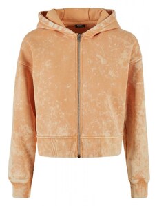 URBAN CLASSICS Ladies Short Oversized Towel Washed Zip Hoody - paleorange