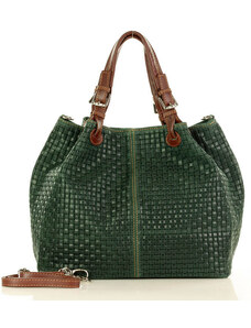Italská kožená taška Kabelky od Hraběnky GIULIA; tmavě zelená