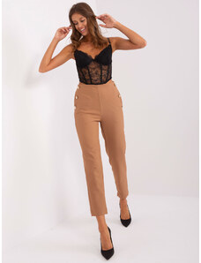 BASIC Hnědé elegantní kalhoty -brown Hnědá