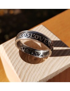 CoinRingsCZ STŘÍBRNÝ PRSTEN "DESETIKORUNA" - zakázková výroba, unikátní elegantní prsten na míru, stříbrný prsten z československé desetikoruny, prsten pro ženy a muže, úprava velikosti prstenu.