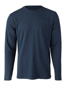 Brunotti Pánské tričko Pascal s potiskem na zadní straně a s dlouhým rukávem Tmavě modrá