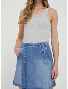 Bavlněná džínová sukně Pepe Jeans Evy mini, áčková