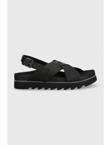 Kožené sandály Timberland Santamonica Sun Xband dámské, černá barva, A23FE-BLACK