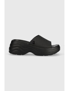 Pantofle Crocs Skyline Slide dámské, černá barva, na platformě, 208182