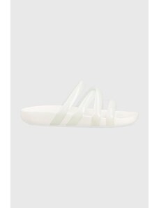 Pantofle Crocs Splash Glossy Strappy Sandal dámské, bílá barva, 208537