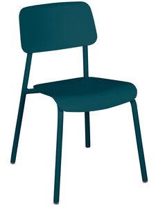 Modrá hliníková zahradní židle Fermob Studie