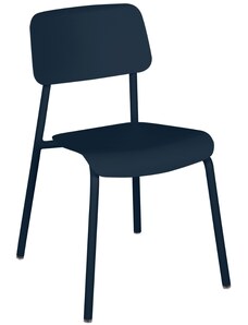 Tmavě modrá hliníková zahradní židle Fermob Studie