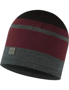 VÍNOVO-ŠEDÁ ČEPICE BUFF MERINO MOVE BEANIE Barevná