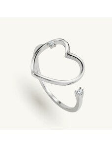 SilveAmo Stříbrný prsten se zirkonem Srdce obvod 53 mm
