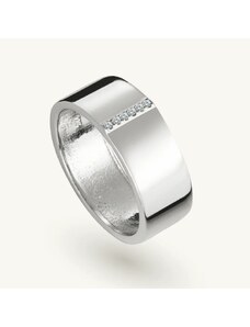 SilveAmo Stříbrný prsten Široký se zirkony obvod 53 mm