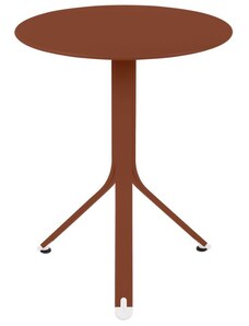 Zemitě červený kovový stůl Fermob Rest'O Ø 60 cm