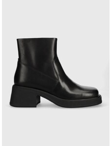 Kožené kotníkové boty Vagabond Shoemakers DORAH dámské, černá barva, na plochém podpatku, 5656.001.20