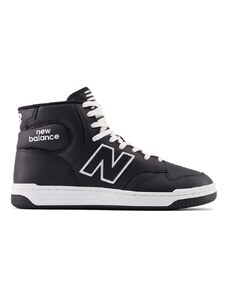 Kožené sneakers boty New Balance BB480COB černá barva