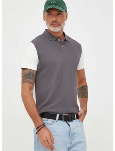 Bavlněné polo tričko Pepe Jeans Longford šedá barva