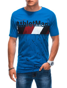 EDOTI Pánské tričko s potiskem S1887 - modré
