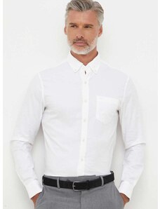Košile Michael Kors pánská, bílá barva, slim, s límečkem button-down