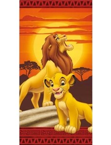 DISNEY PLÁŽOVÁ OSUŠKA S POTISKEM THE LION KING Červená