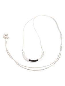 Klára Bílá Jewellery Stříbrný náhrdelník Vamp s černým pruhem Stříbro 925/1000
