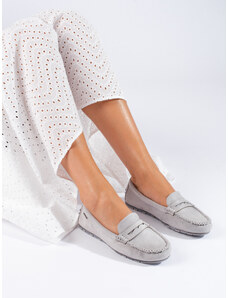 Suede grey women's loafers Shelvt