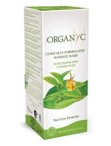 Organyc bio sprchový gel pro citlivou pokožku a intimní hygienu s tea tree, 250 ml