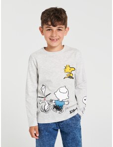 Sinsay - Tričko s dlouhými rukávy Snoopy - krémová