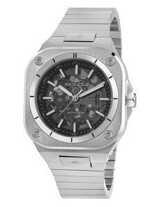 Mondia Watches Stříbrné pánské hodinky Mondia s ocelovým páskem The Madison Forma - Silver / Black 40MM Automatic