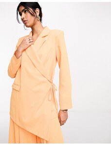 Daska wrap tie blazer co-ord in bright orange