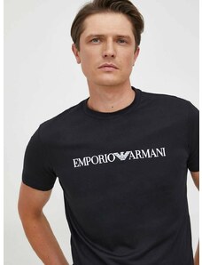 Bavlněné tričko Emporio Armani tmavomodrá barva, s potiskem, 8N1TN5 1JPZZ