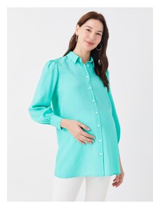LC Waikiki Shirt Collar Straight Long Sleeve Maternity Tunic