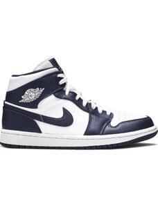 Nike Air Jordan 1 Mid White Metallic Gold Obsidian