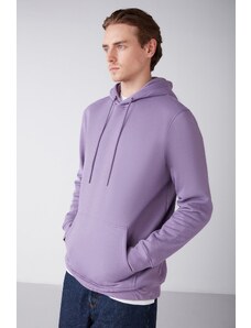 GRIMELANGE Jorge Men's Soft Fabric Hooded Drawstring Regular Fit Purple Sweatshirt