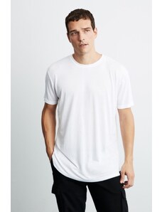 GRIMELANGE Oscar Pánské dlouhé tričko Flowy Fabric White